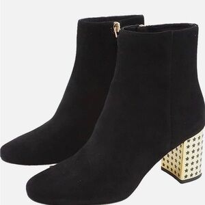 Tory Burch Black Ankle Boots with Gold Heel size 5 excellent condition